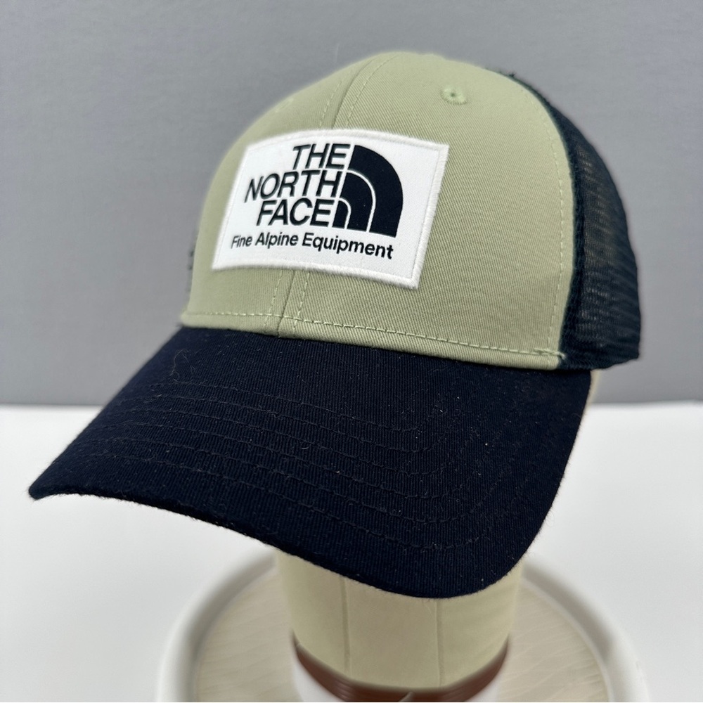 The North Face Trucker Hat Cap Adult Adjustable Snapback Sage Green Navy Outdoor